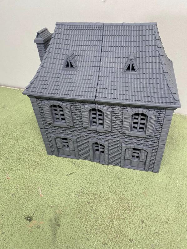 3D Print - 54mm French House - Brick - 10 7/8" Long, 11" High and 7 1/4" Deep - ONE IN STOCK!  #1
