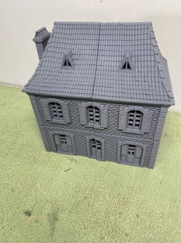 Image of 3D Print - 54mm French House - Brick - 10 7/8" Long, 11" High and 7 1/4" Deep - ONE IN STOCK! 