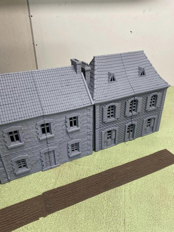 3D Print - 54mm French House - Brick - 10 7/8" Long, 11" High and 7 1/4" Deep - ONE IN STOCK!  #5