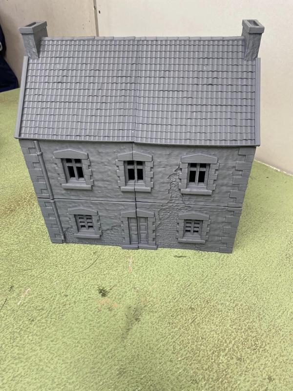 3D Print - 54mm French House - Stucco - 10 7/8" Long, 11 1/4" High and 7 1/4" Deep - ONE IN STOCK!  #1