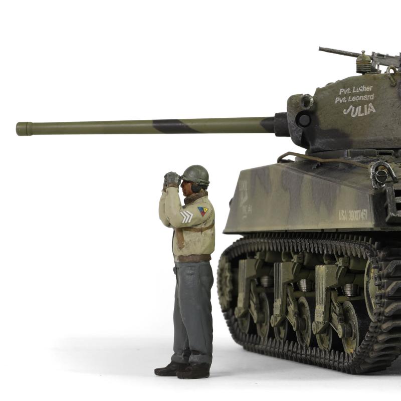 1/32 scale, U.S. medium tank Sherman M4A3 (76), VVSS  "Black Panthers", 761st Tank Battalion, Task Force Rhine, Germany 1945--AWAITING RESTOCK. #4
