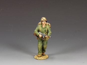 Image of Walking Marine Sergeant--single figure with M192 ‘Thompson’ Submachine Gun and pack