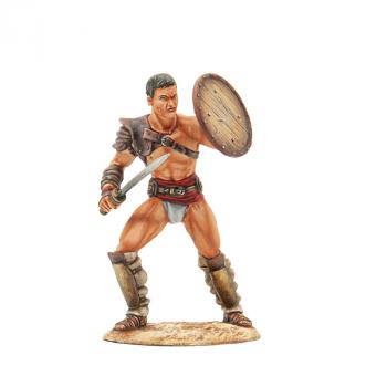 Image of Spartacus, Thracian Gladiator--single figure with gladius and raised small round shield