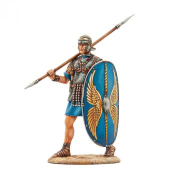 Image of Roman Legionary Guardian Walking--single figure with spear and shield