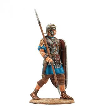 Image of Roman Legionary Guardian Marching--single figure with spear and shield looking leftward