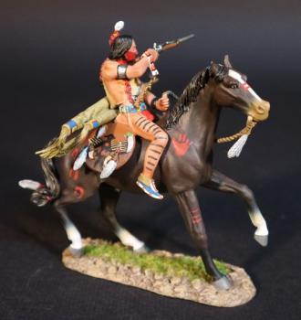Image of Sioux Warrior Firing Carbine Leftwards, The Battle Where the Girl Saved Her Brother, 17th June 1876, The Black Hill Wars, 1876-1877, Thunder on the Plains--single mounted figure