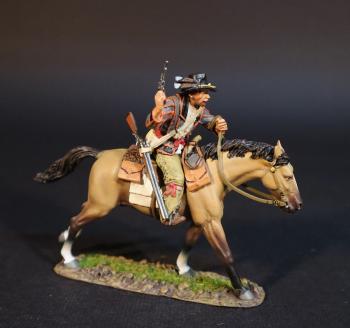 Image of Trooper, 1st Cherokee Mounted Rifles, The Confederate Army, The American Civil War, 1861-1865--single mounted figure with pistol pointed upward Image of Trooper, 1st Cherokee Mounted Rifles, The Confederate Army, The American Civil War, 1861-1865--single mounted figure with pistol pointed upward