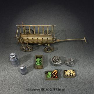 Image of “Going to Market”, Mid 19th-20th Century Cart with Produce--eight pieces