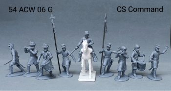 Image of ACW C.S. Command--9 figure plus 1 horse figure (grey plastic)