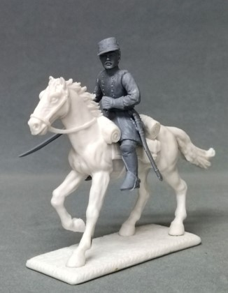ACW C.S. Command--9 figure plus 1 horse figure (grey plastic) #5