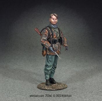 Image of German Waffen SS Grenadier Standing with Helmet Off, 1941-45--single figure