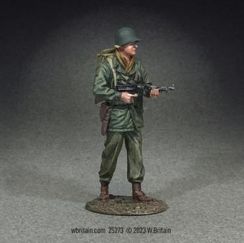 Image of U.S. Infantry NCO with Thompson, 1943-45--single figure