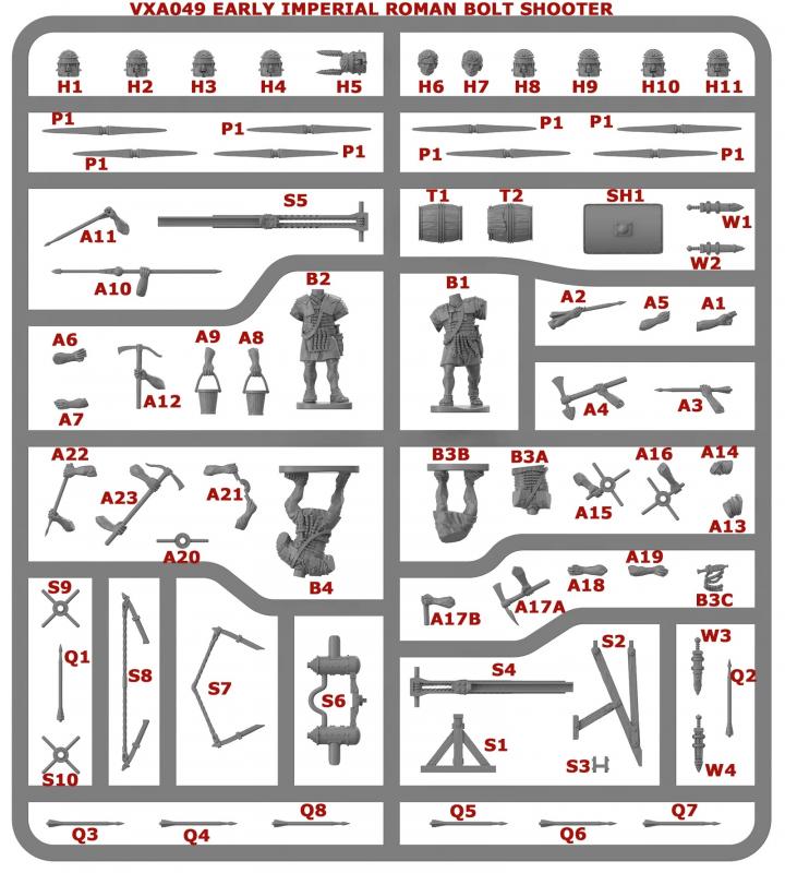 28mm Early Imperial Roman Bolt-Shooter--four bolt-throwers and sixteen crew figures (hard plastic miniatures)--FOUR IN STOCK. #6