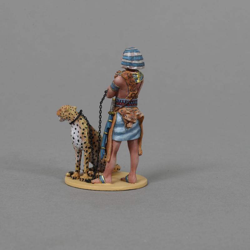 Egyptian Officer with Cheetah (Number 2)--single figure with crossed arms and chained cheetah figure--TWO IN STOCK. #3