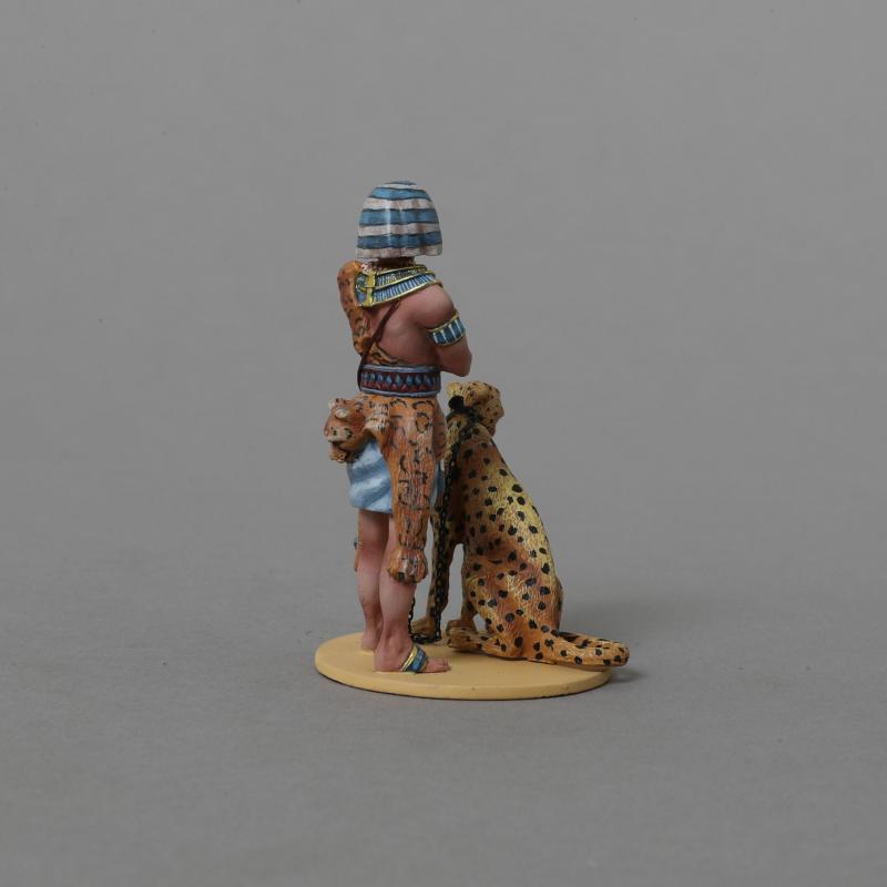 Egyptian Officer with Cheetah (Number 2)--single figure with crossed arms and chained cheetah figure--TWO IN STOCK. #4