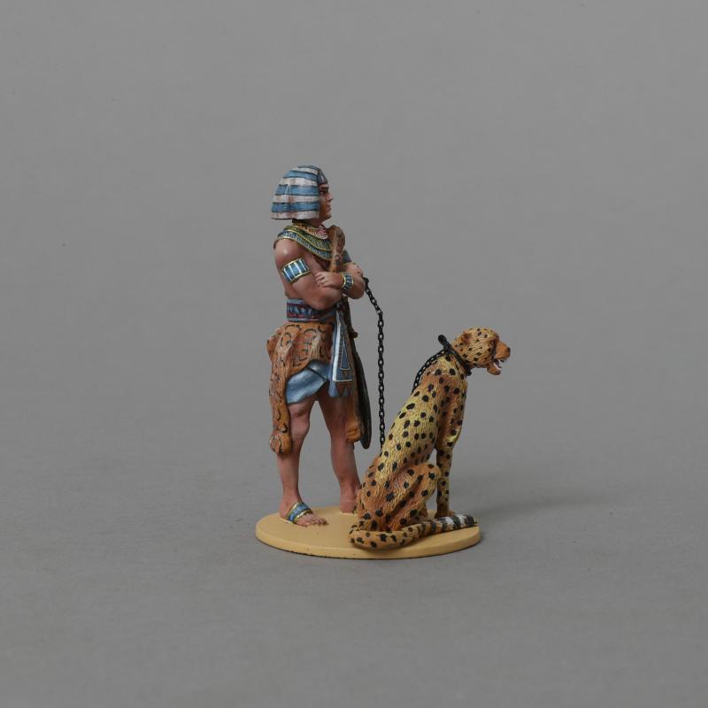 Egyptian Officer with Cheetah (Number 2)--single figure with crossed arms and chained cheetah figure--TWO IN STOCK. #5