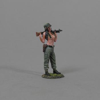 Image of "Fraulein Lilly"--single female figure with MG34 laid across shoulders (black hair)--FIVE IN STOCK.