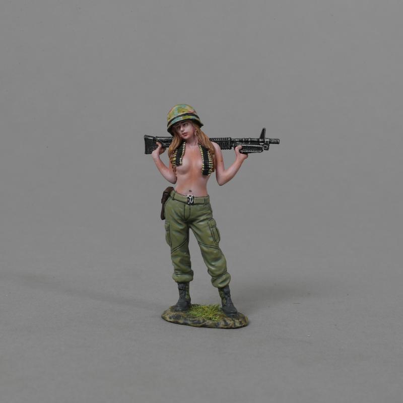 "Annie’s Got Her Gun"--single female figure with M60 across shoulders (brunette)--FUTURE RELEASE! #1