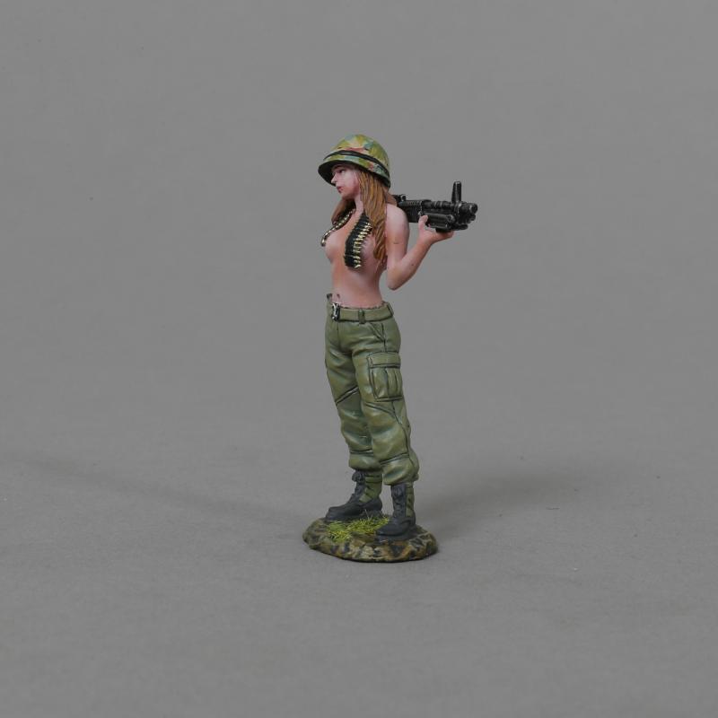 "Annie’s Got Her Gun"--single female figure with M60 across shoulders (brunette)--FUTURE RELEASE! #2
