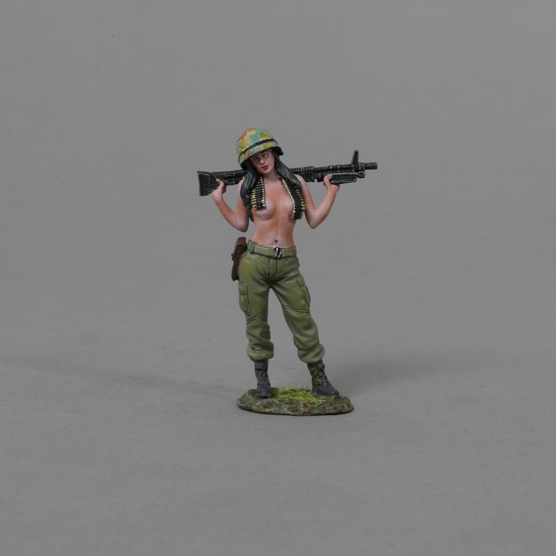 "Machine Gun Kelly"--single female figure with M60 across shoulders (black hair)--FUTURE RELEASE!  #1