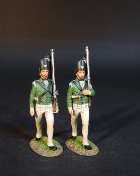 Image of Two Riflemen Marching, Simcoe's Rangers, The Queen's Rangers (1st American Regiment) 1778-1783, British Army, The American War of Independence, 1778-1783--two figures