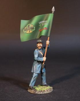 Image of Standard Bearer with Emerald Guards Standard, 33rd Virginia Regiment, The Army of the Shenandoah First Brigade, The First Battle of Manassas, 1861, ACW, 1861-1865--single figure with standard