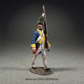Image of Art of War:  Grenadier Brunswick Regiment, von Riedesel, 1777, Art of Don Troiani--single marching figure