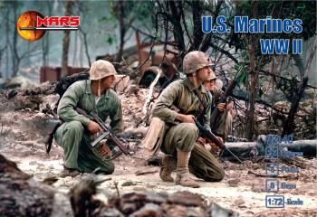 Image of U.S. Marines, WWII--32 figures in 8 poses and 8 guns--THREE IN STOCK.