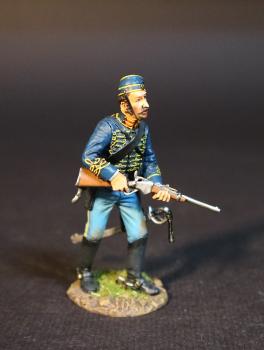 Image of Dismounted Trooper in forage cap advancing with Spencer carbine, "The Butterflies", 3rd New Jersey Cavalry Regiment, Union Army of the Potomac, 1864, The American Civil War, 1861-1865--single figure