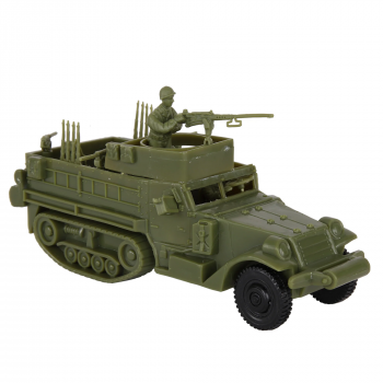 Image of BMC CTS WW2 US M3 Halftrack - 4pc OD Green Plastic Army Men Armored Vehicle