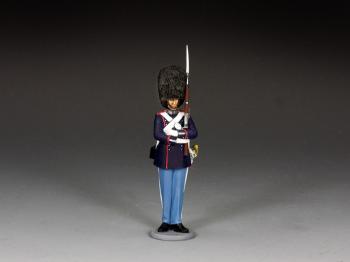 Image of Danish Life Guard At Attention--single figure in #2 Dress Blue Tunic