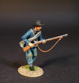 Image of United States Mounted Infantry Advancing with rifle in both hands, The Battle of the Rosebud, 17th June 1876, The Black Hill Wars 1876-1877--single figure Image of United States Mounted Infantry Advancing with rifle in both hands, The Battle of the Rosebud, 17th June 1876, The Black Hill Wars 1876-1877--single figure