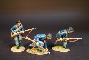 Image of Three United States Mounted Infantrymen Advancing, The Battle of the Rosebud, 17th June 1876, The Black Hill Wars 1876-1877--three figures Image of Three United States Mounted Infantrymen Advancing, The Battle of the Rosebud, 17th June 1876, The Black Hill Wars 1876-1877--three figures
