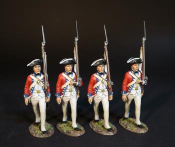 Image of Four Troopers, 7th Regiment of Foot (Royal Fusiliers), The British Army, The Battle of Cowpens, January 17, 1781, The American War of Independence, 1775–1783--four marching figures