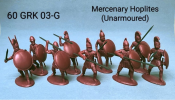 Image of Mercenary Hoplites (Unarmored)--nine unpainted plastic figures (1 officer and 8 hoplites)
