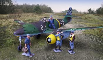 Image of ME262 Novotny Yellow--plane with single pilot figure