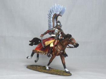 Image of Hussar Charging with Sword, Polish Winged Hussars--single mounted figure with sword at side