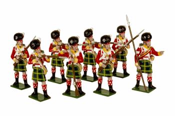 92nd (Gordon) Highlanders, 1815--eight painted metal figures (sergeant and 7 privates)--TWO IN STOCK. #5
