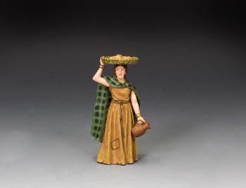 Image of A Celtic Slave Woman--single Roman-era figure with jug in hand and balancing a basket on her head