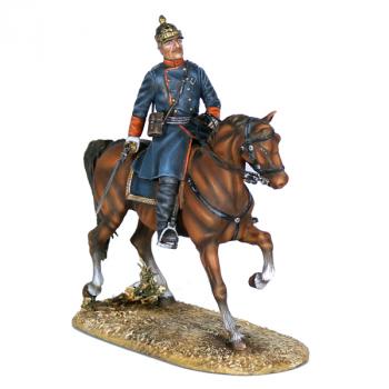 Image of Prussian Infantry Mounted Officer with Drawn Sword, 1870-1871--single mounted figure