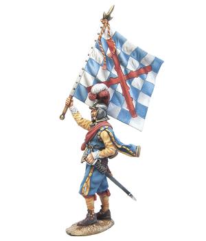 Image of Tercio de Ambrosio de Spinola Standard, The Thirty Years War (1618-1648)--single figure with standard Image of Tercio de Ambrosio de Spinola Standard, The Thirty Years War (1618-1648)--single figure with standard
