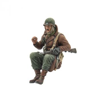 Image of U.S. Winter Infantry Smoking with M1 Garand, Tank Rider, Ardennes, 1944--single figure Image of U.S. Winter Infantry Smoking with M1 Garand, Tank Rider, Ardennes, 1944--single figure