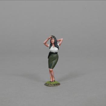 Image of Wendy with black hair saluting--single U.S. Army pin-up figure--RETIRED--LAST THREE!!