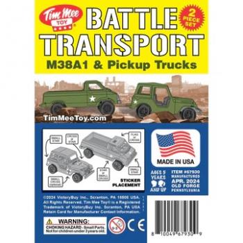 Image of TimMee BATTLE TRANSPORT:  Willys M38A1 & Pickup Truck--OD Green USA Made