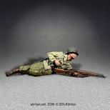 U.S. Infantryman Prone Loading M1 Garand, 1943-45--single prone figure U.S. Infantryman Prone Loading M1 Garand, 1943-45--single prone figure #49556