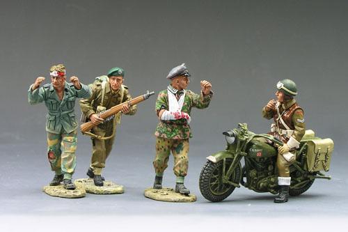 Taking Prisoners--two Brit figuress (one on Motorcycle) escort two German figures--ONE AVAILABLE! #1