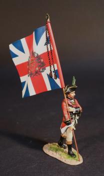 Image of Standard Bearer, 84th (Coote's) Regiment of Foot, The British Army, The Battle of Wandewash, The Third Carnatic War, 22nd January 1760, The Seven Years War, 1756-1763--single figure with Union Jack flag Image of Standard Bearer, 84th (Coote's) Regiment of Foot, The British Army, The Battle of Wandewash, The Third Carnatic War, 22nd January 1760, The Seven Years War, 1756-1763--single figure with Union Jack flag