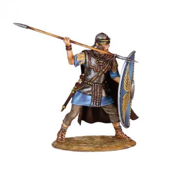 Roman Auxiliary Legionary with Spear #2 (grey trousers), Cohors II Flavia Bessorum--single figure holding spear for overhand thrust Roman Auxiliary Legionary with Spear #2 (grey trousers), Cohors II Flavia Bessorum--single figure holding spear for overhand thrust #50026