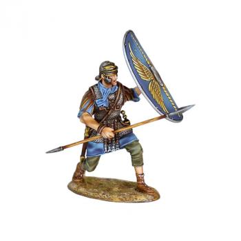 Roman Auxiliary Legionary Defending Wounded, Cohors II Flavia Bessorum--single figure with shield raised to defend Roman Auxiliary Legionary Defending Wounded, Cohors II Flavia Bessorum--single figure with shield raised to defend #50029