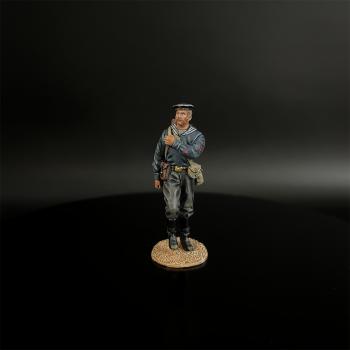 Image of Soviet Naval Infantry with a PPSH41--single figure with left hand on weapon strap Image of Soviet Naval Infantry with a PPSH41--single figure with left hand on weapon strap